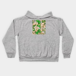 Tropical Leaves Camouflage Of Banana and Monstera 11 Kids Hoodie